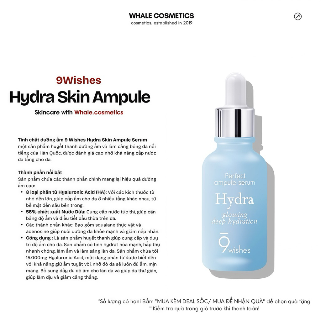 Serum Tinh Chất 9Wishes Hydra Skin Ampule Serum (30ml)
