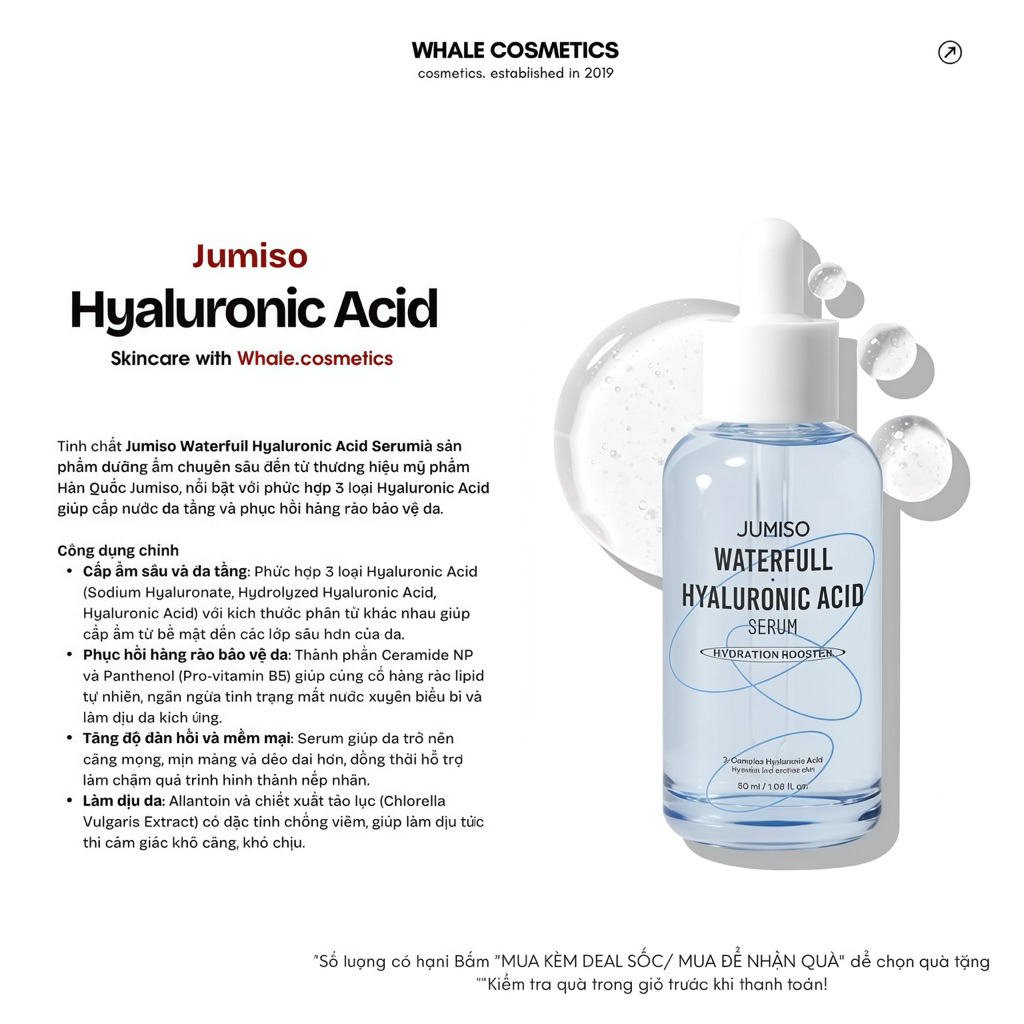 Tinh Chất Serum Jumiso Dưỡng Ẩm Jumiso Waterfull Hyaluronic Acid Serum (50ml)