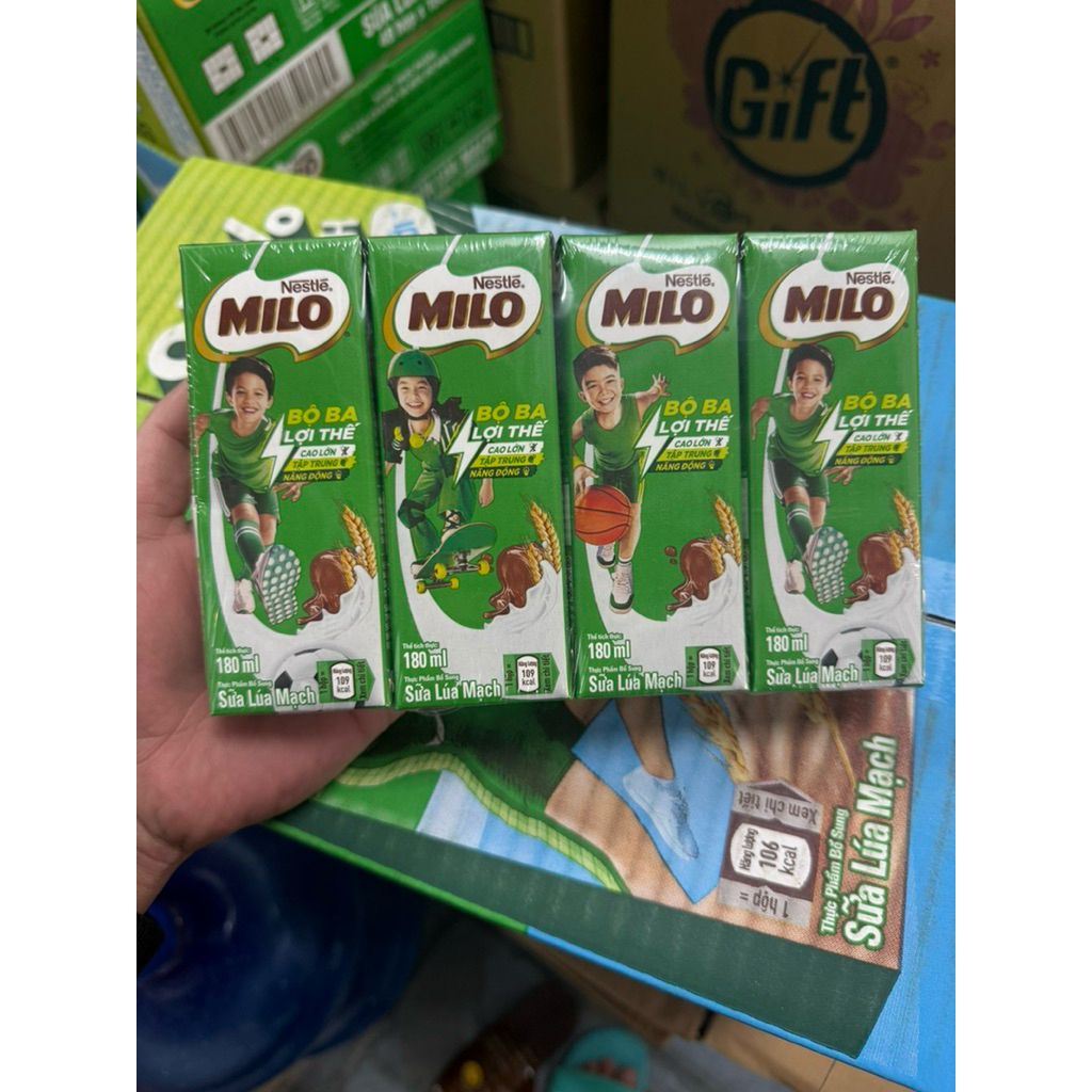 1 Vỉ Sữa MiLO Ít Đường 4 Hộp 180ml