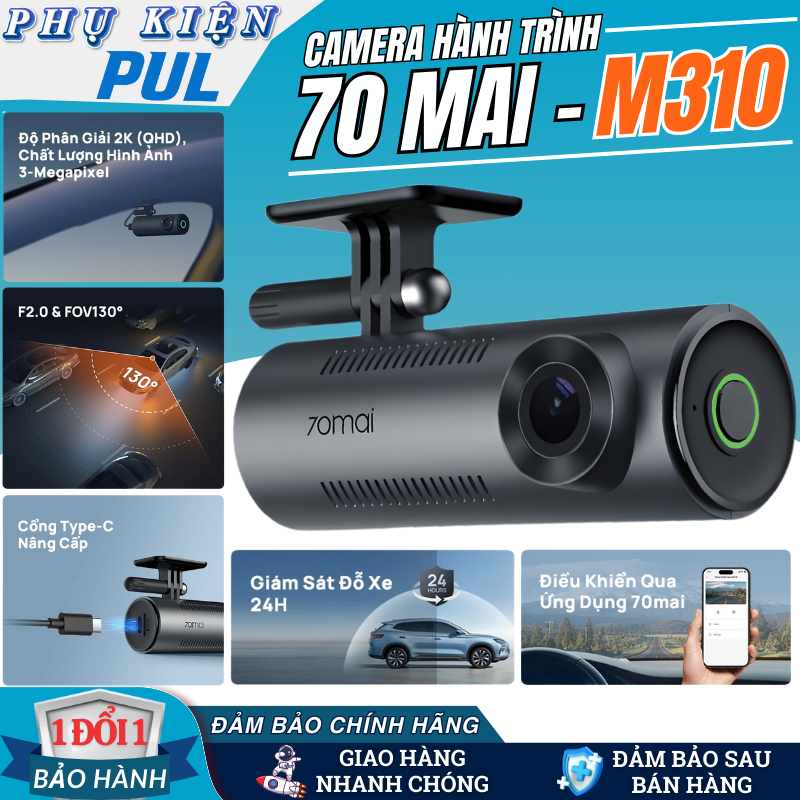 Camera Hành Trình 70mai M310 Bản Quốc Tế – Ghi Hình 2K QHD Siêu Nét | Ra Lệnh Giọng Nói Thông Minh