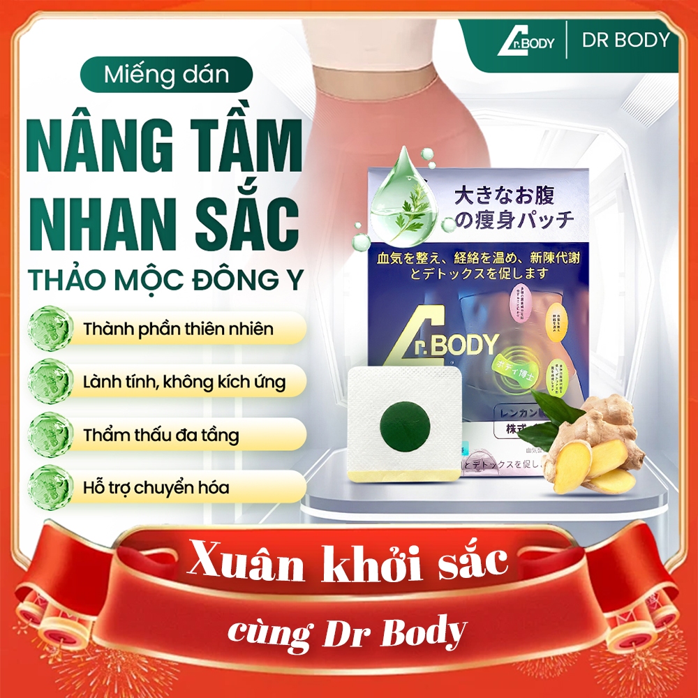 Miếng Dán Thảo Mộc Đông Y Dr.Body – Hỗ Trợ Giảm Mỡ Vùng Bụng, Thành Phần Thảo Mộc Tự Nhiên