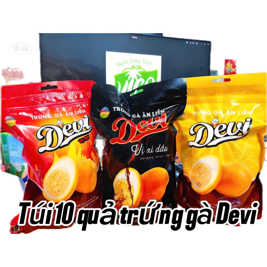 Túi 10 quả Trứng gà ăn liền Devi Dabaco (Ăn vặt, bữa sáng, bữa phụ)