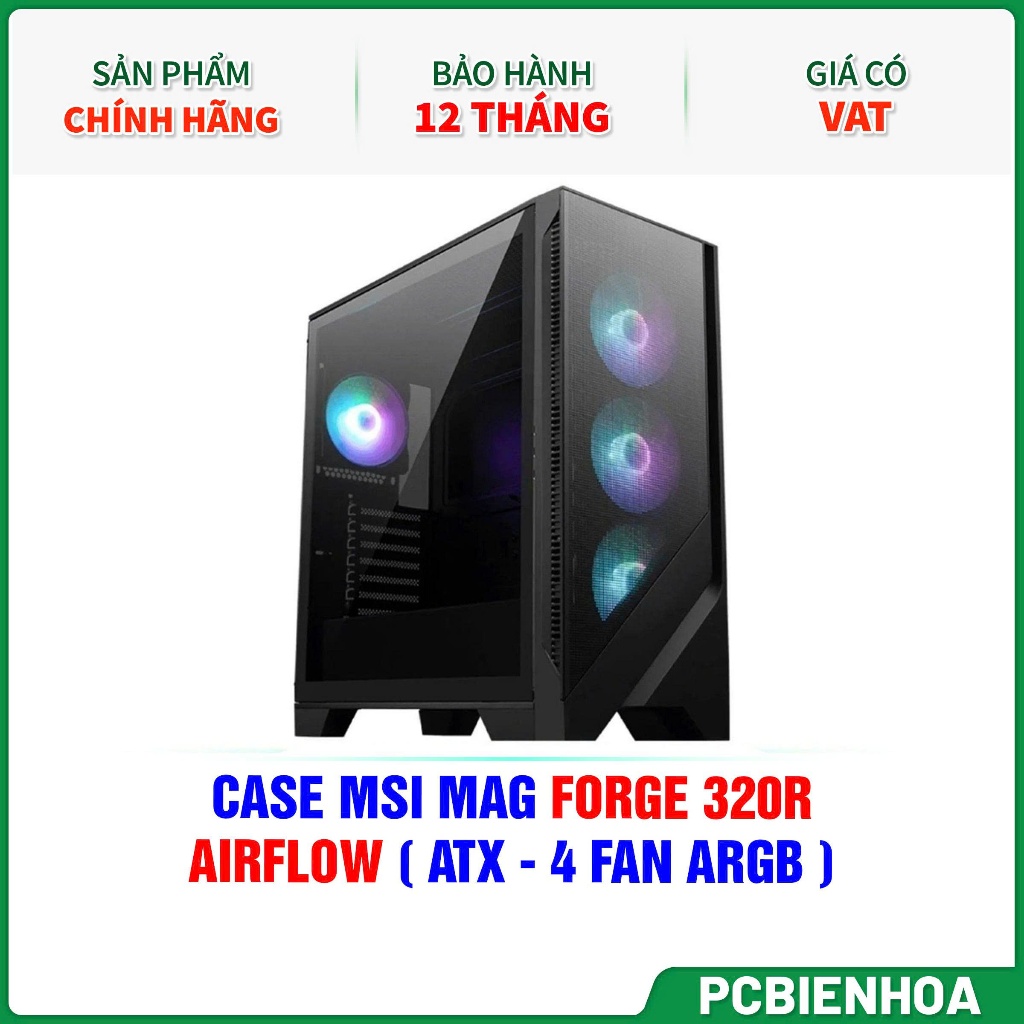 Vỏ Case MSI MAG FORGE 320R AIRFLOW ( ATX - 4 Fan ARGB) Chính hãng