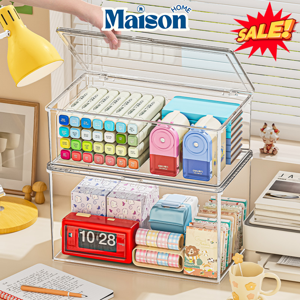 Hộp Nhựa Trong Suốt Đựng Đồ Bàn Làm Việc