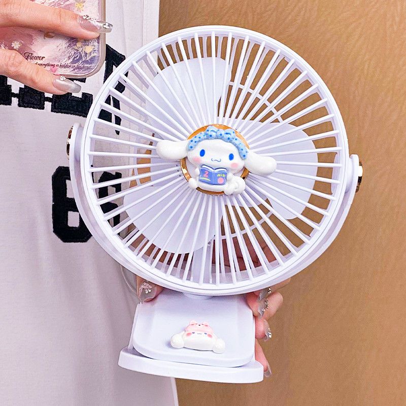 Hello Kitty Clip Fan Bầu không khí Ánh sáng Silent Charge Fan