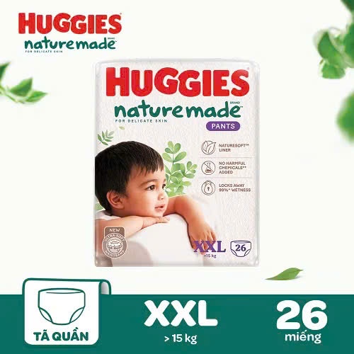 (QT KHÔNG BÁN) TÃ QUẦN HUGGIES NATURE MADE XXL26