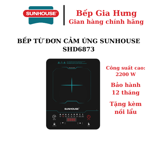 BẾP ĐIỆN TỪ CẢM ỨNG SUNHOUSE MAMA SHD6873