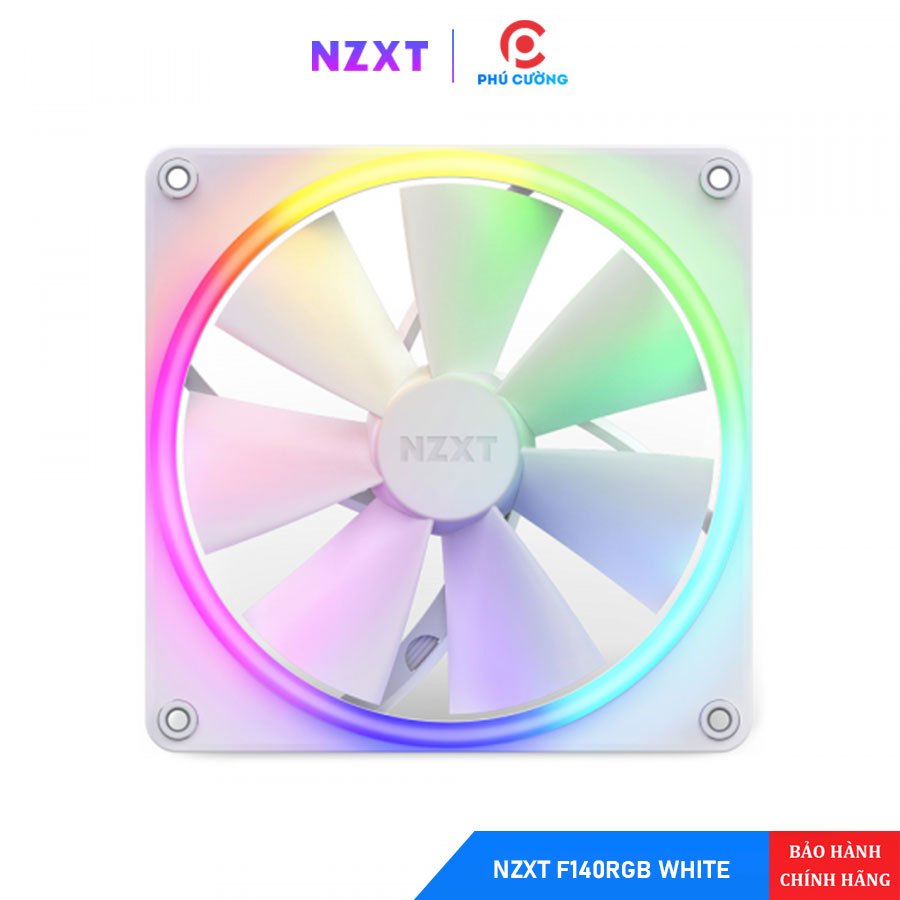 Fan Case NZXT F140 RGB White RF-R14SF-W1 - Fan 140mm LED RGB Tùy Chỉnh Chính Hãng