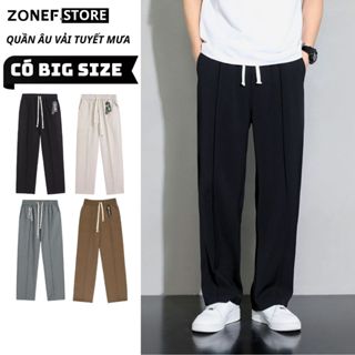 Quần Dài Âu Ống Rộng Cạp Chun Nam Vải Tuyết Mưa ZONEF STORE Quần Ống Suông Phong Cách Hàn Quốc