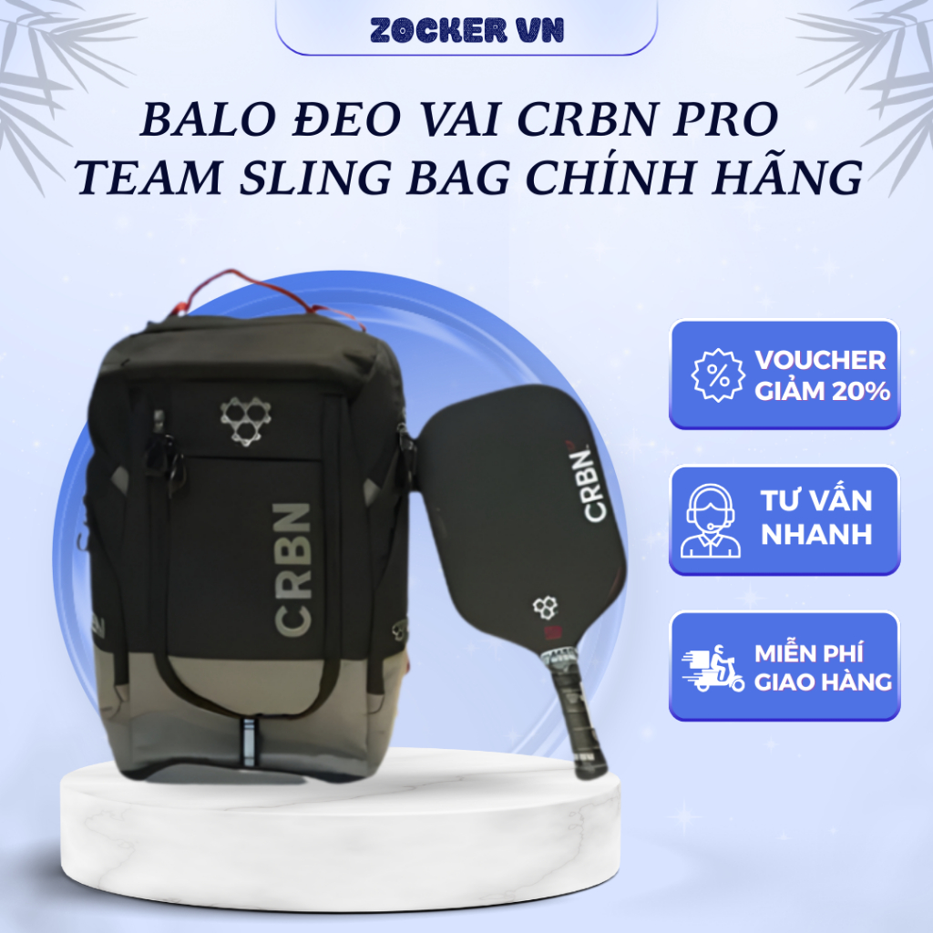 Balo Đeo Vai CRBN Pro Team Sling Bag Chính Hãng – Nhẹ, Bền, Thoáng Khí, Đựng Được Vợt Pickleball