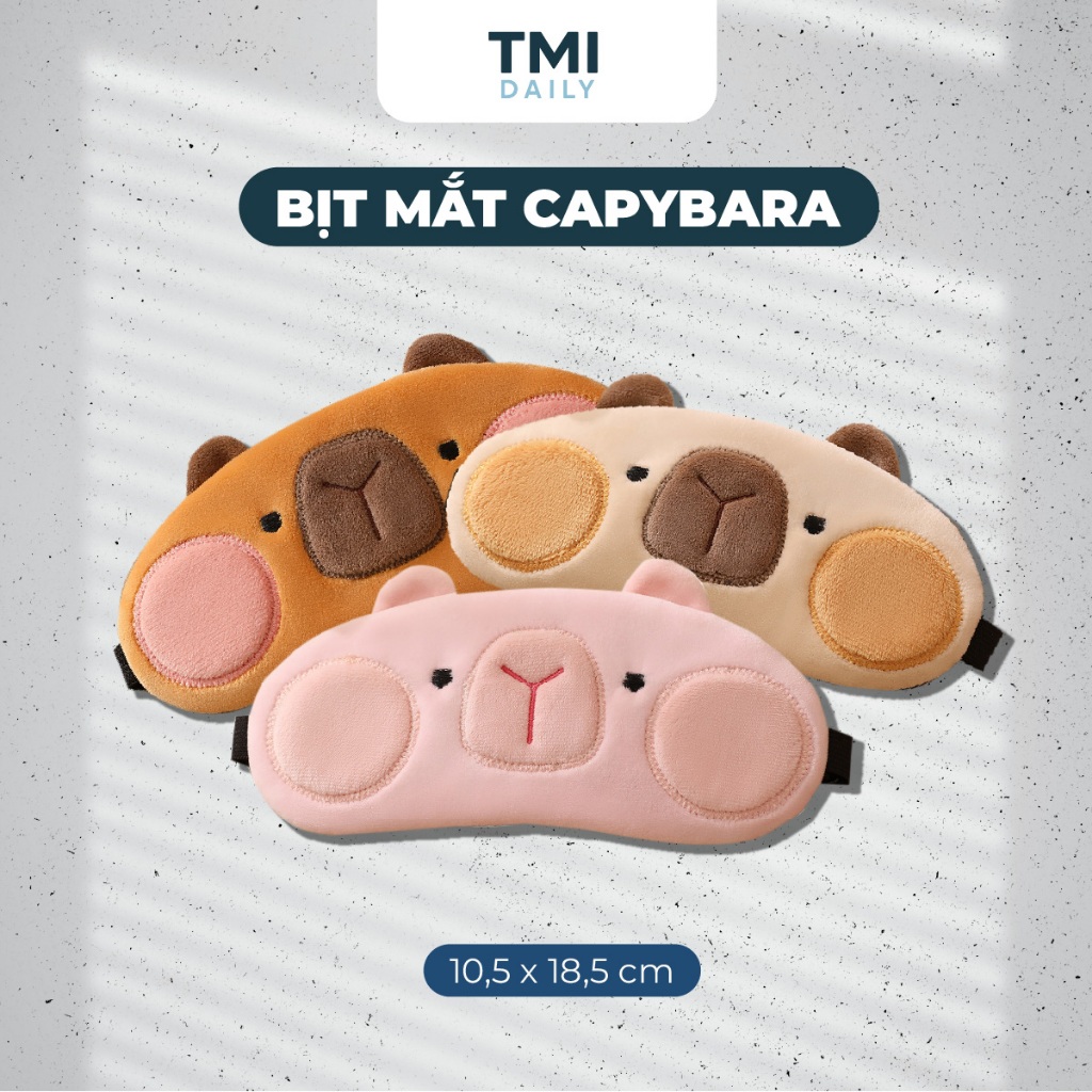 Bịt Mắt Ngủ, Mặt Nạ Ngủ Bằng Vải Nhung TMI Daily Hình Capybara Có Gel Làm Mát Giúp Dễ Ngủ