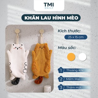 Khăn Tắm, Khăn Mặt, Khăn Tay TMI Daily Hình Mèo Treo Nhà Tắm, Nhà Bếp Mềm Mại An Toàn Cho Da