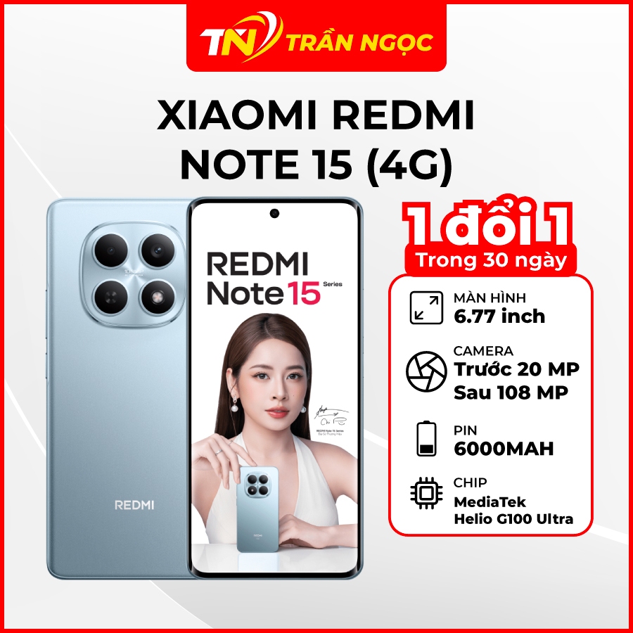 Điện thoại Xiaomi Redmi Note 15 (4G) 6GB 128GB Chính Hãng