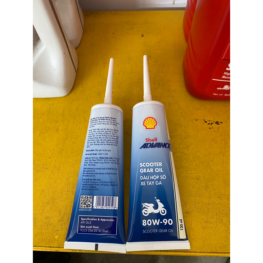 Tuýp Hộp số Shell Advance Scooter Gear 80W90 (xe tay ga)120ml 1/Tuyp