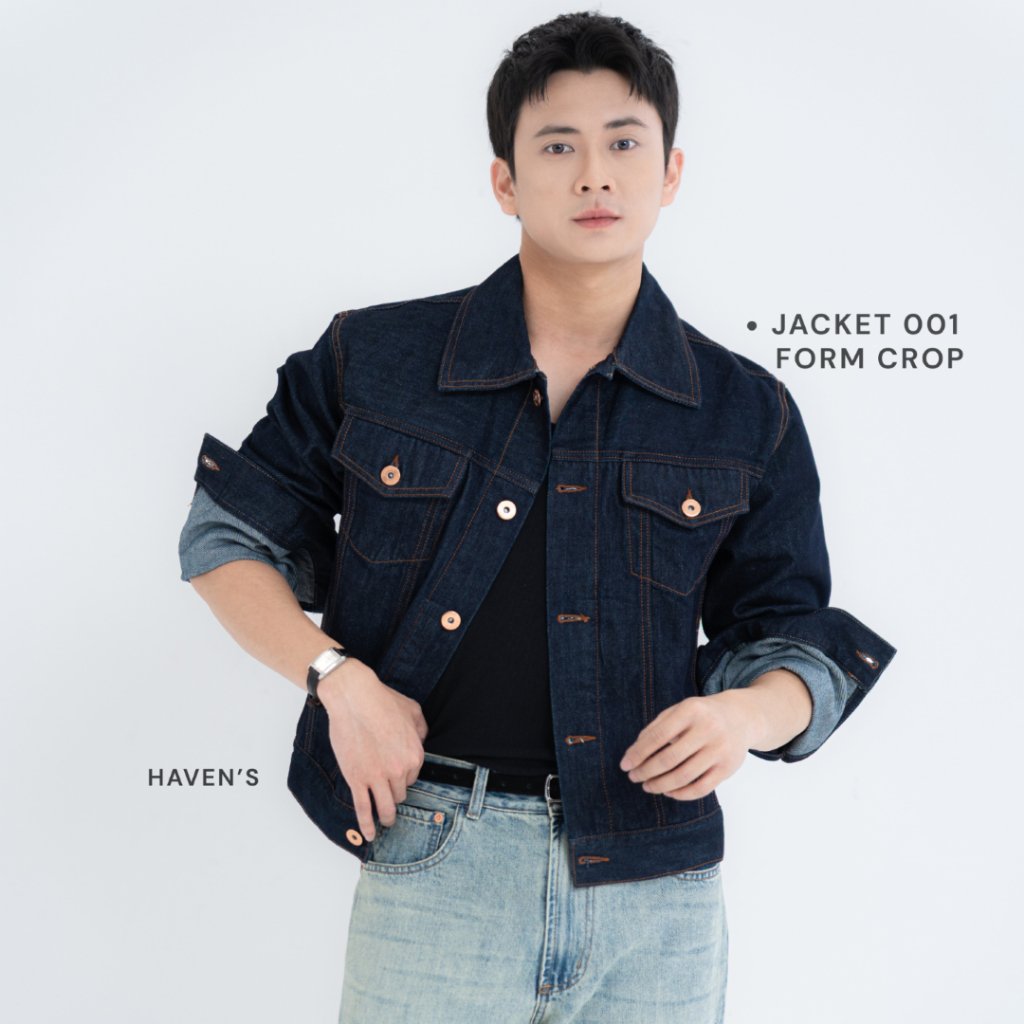 [NEW PRODUCTS]  Áo Jacket Denim form crop Type 3 màu Raw Denim Indigo, Áo khoác jean Haven's 95% cot