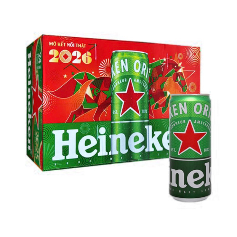 (Hoả tốc Hà Nội)Thùng bia Heineken hàng chuẩn date xa mẫu tết
