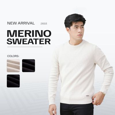 Áo Len Nam Sweater Urban Vải Merino Cao Cấp Mềm Mịn Giữ Ấm Tốt Hạn Chế Bai Xù No. 2693