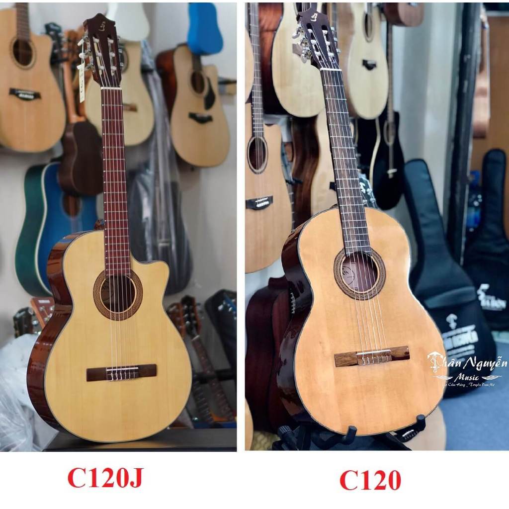 Guitar Classic Ba Đờn C120 C120J Full Gỗ Thịt, Có Ty Chống Cong Cần, Tặng Full Phụ Kiện + Khoá Học G