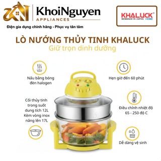 Lò nướng thủy tinh Khaluck KL-658H 12–17L 1300W – Lò nướng halogen gia đình đa năng, gà nguyên con