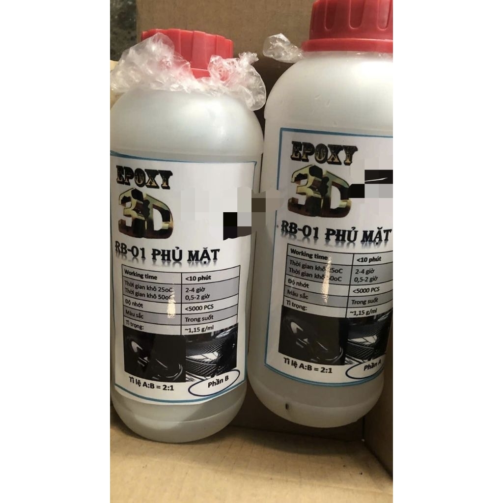 Keo Epoxy Resin Ruby 01 Hàn Quốc – Khô Nhanh, Trong Bóng Cao Cấp – Quét Vải Carbon, Phủ Bóng Bề Mặt 