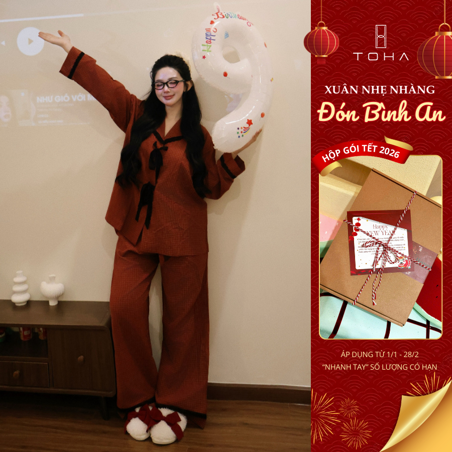 [BST GIÁNG SINH] TOHA Homewear Set Pijama Unisex Form Rộng Mặc Nhà Dễ Thương - Holiday Hearth