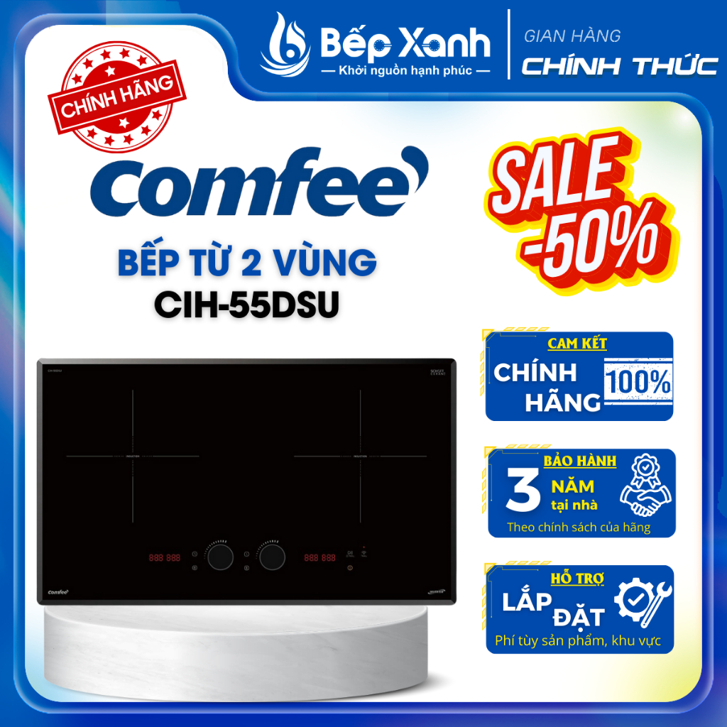 [CHÍNH HÃNG] Bếp từ đôi Comfee CIH-55DSU - 5500W