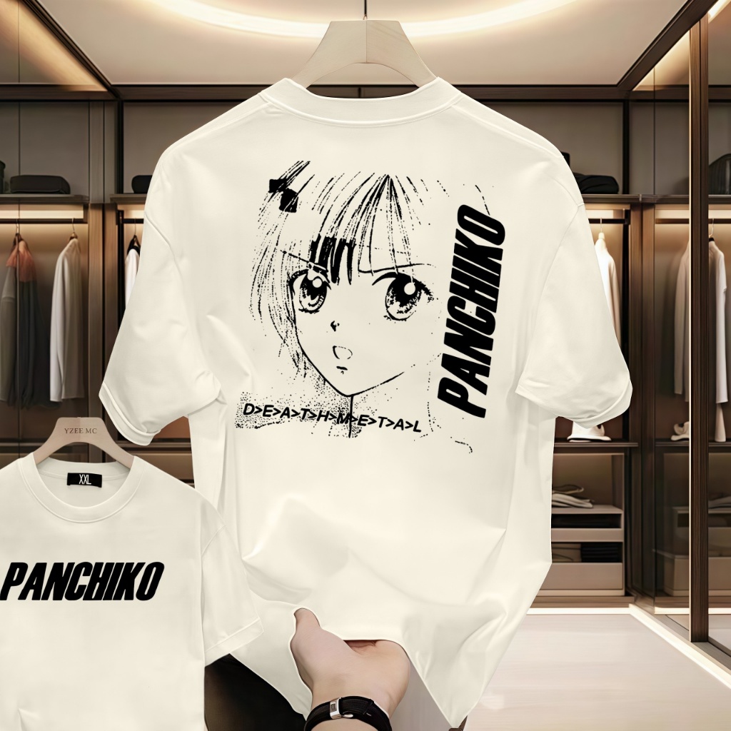 Hot Panchiko DEATHMETAL Album In T-Shirt Mùa hè đường phố oversized T-Shirts nam nữ Manga phong cách