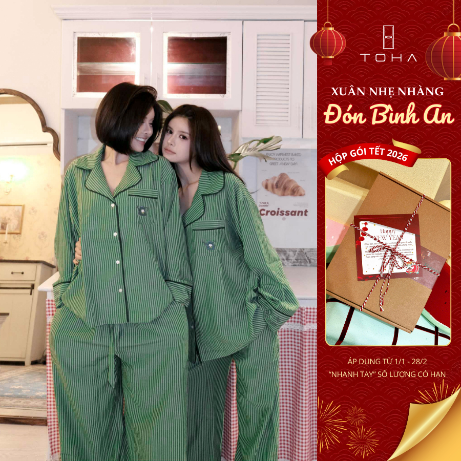 [TET's COLLECTION] TOHA Homewear Set Pijama Unisex Form Rộng Thoáng Mát Mềm Mịn - Tưới Cây Mỗi Sớm