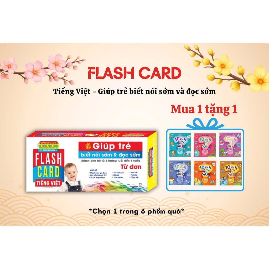 Sách - Flashcards Tiếng Việt – Từ đơn (Giáo dục sớm thẻ thông minh chuẩn theo phương pháp giáo dục của GLENN DOMAN)