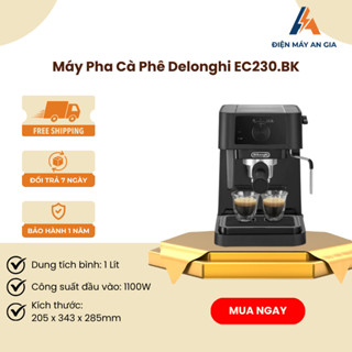 Máy Pha Cà Phê Espresso DeLonghi Stilosa EC230.BK - Áp Suất 15 Bar - Núm Điều Chỉnh Hơi Nước - PEB