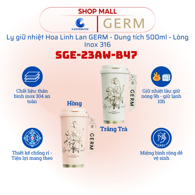 [HỎA TỐC] Ly giữ nhiệt GERM SGE-23AW-B47 - Dung tích 500ml - Hàng chính hãng