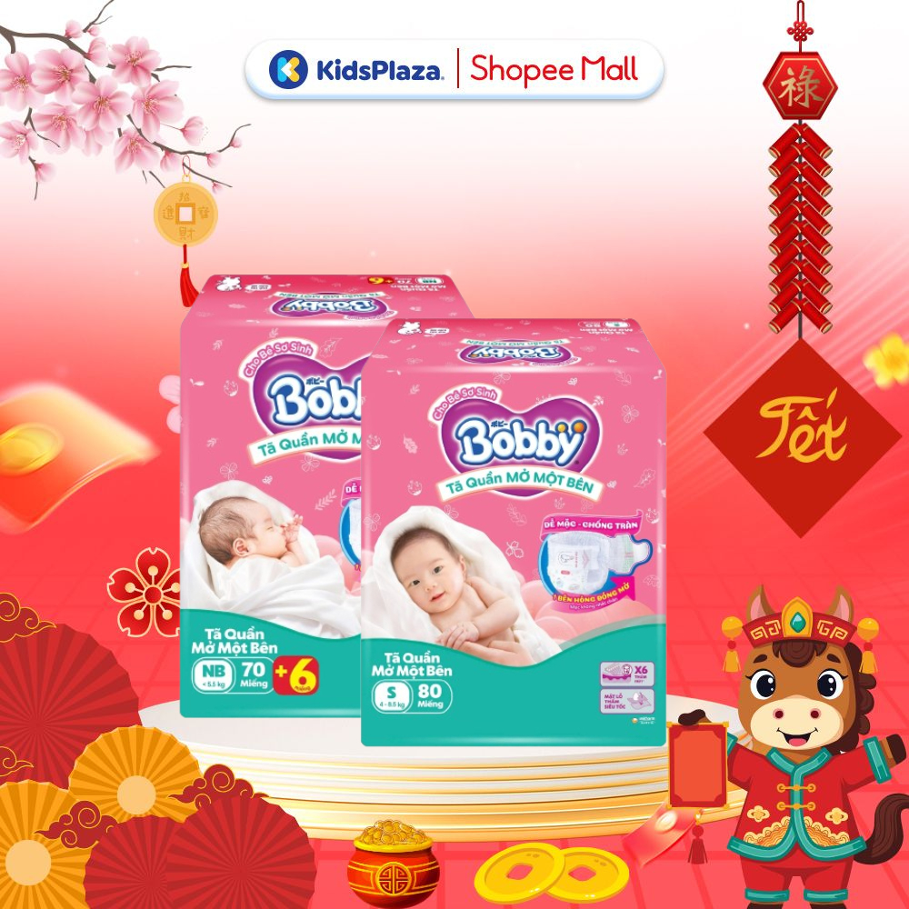 Bỉm - Tã quần Bobby mở một bên size NB/ S cho bé