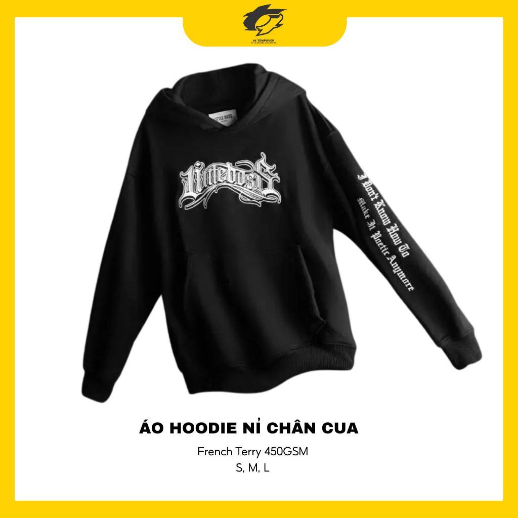 Áo hoodie Local Brand, áo nỉ cotton chân cua French Terry 450GSM Local Brand De Tempover