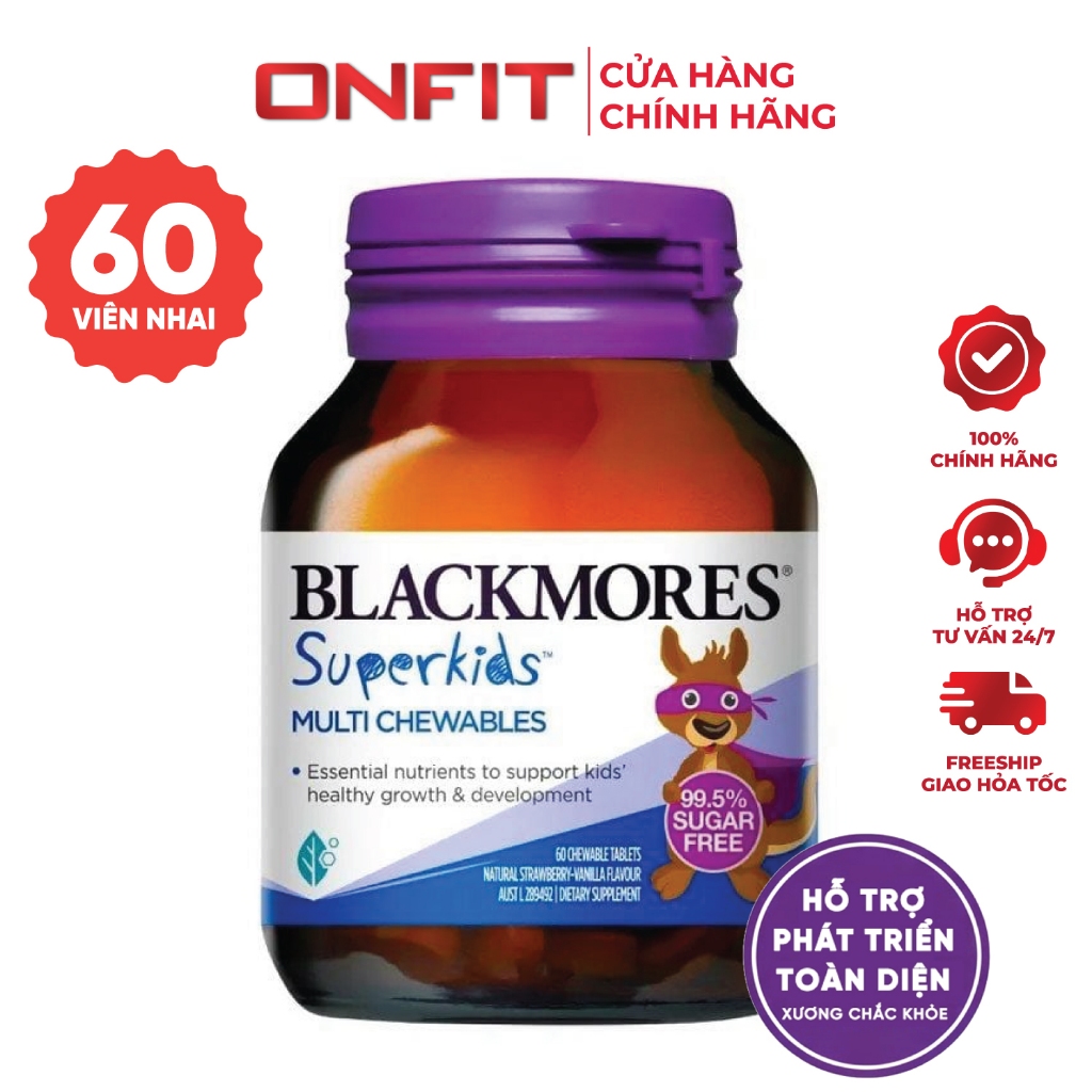 Kẹo Dẻo Vitamin Tổng Hợp Cho Bé Blackmores Superkids Multi (60 Viên) Tăng Sức Đề Kháng | ONFIT