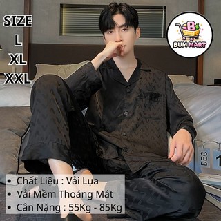 Bộ Đồ Ngủ Pijama Lụa Dài Tay Cho Nam Chất Vải Mềm Mát, Đồ Nam Mặc Nhà Dễ Mặc Lịch Sự SIZE L XL XXL