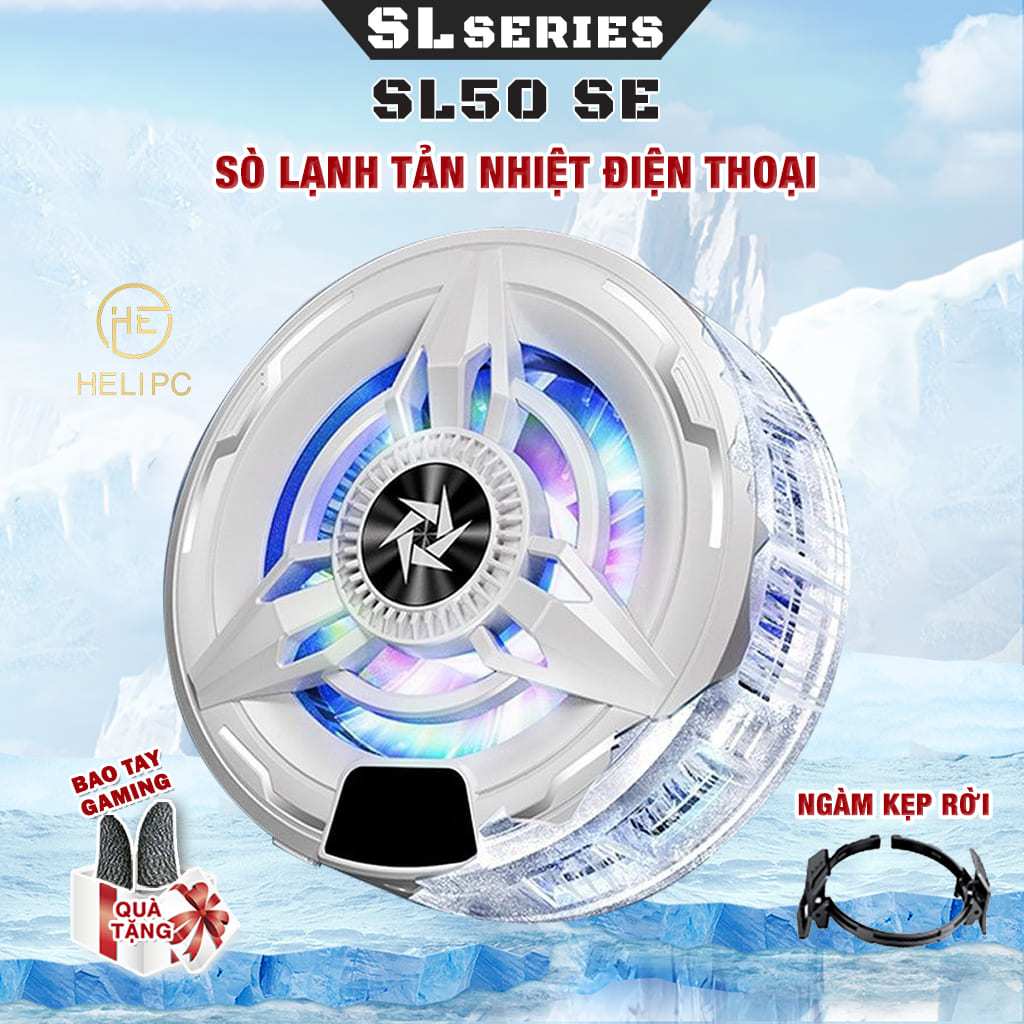 Tản nhiệt điện thoại sò lạnh từ tính SL50 SE có ngàm kẹp rời giá rẻ giảm nhiệt nhanh hỗ trợ tăng FPS Gaming