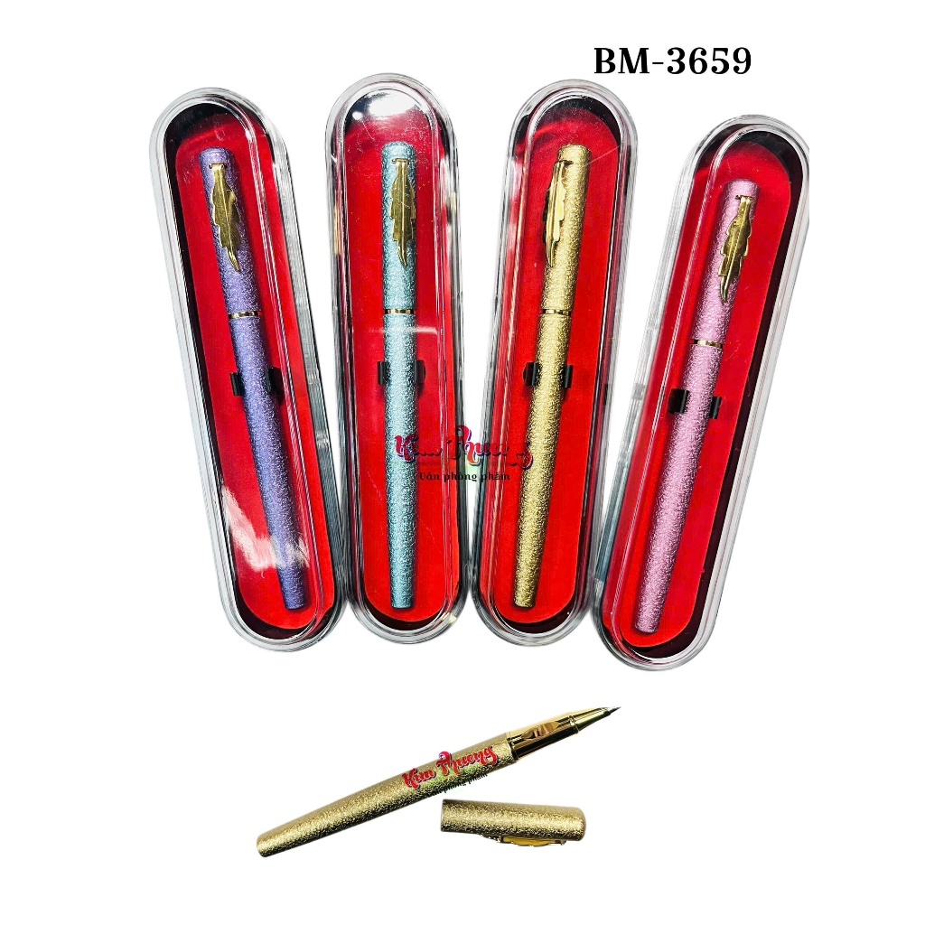 Bút máy 3659 ngòi lá tre kim tinh tạo thanh đậm, luyện chữ đẹp cho các bé lớp 2,3,4,5 (kèm hộp)