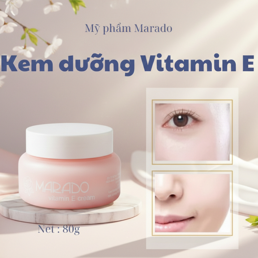 Kem dưỡng ẩm Vitamin E Marado hương Hoa Hồng 80g