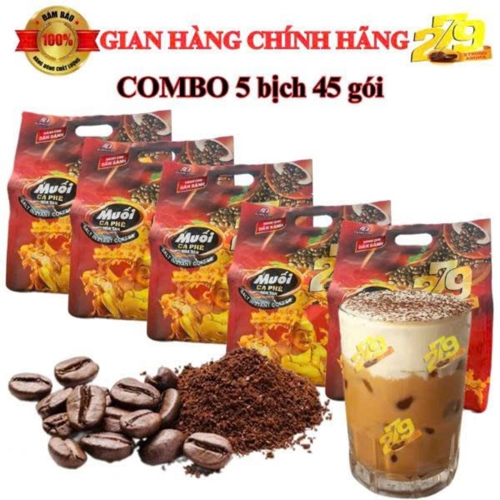 [Combo 5 bịch] Cafe Muối 279 - Bịch 45 gói