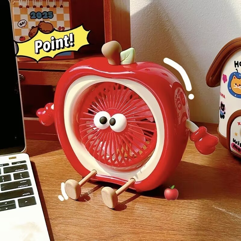 Apple hình dạng cầm tay nhỏ Fan USB sạc di động Desktop Mini Fan