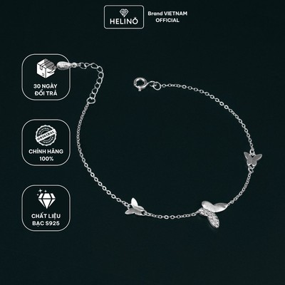 Lắc Tay Bạc Nữ HELINO Hồ Điệp Nhỏ Đính Đá Bạc S925 Xinh Xắn V26