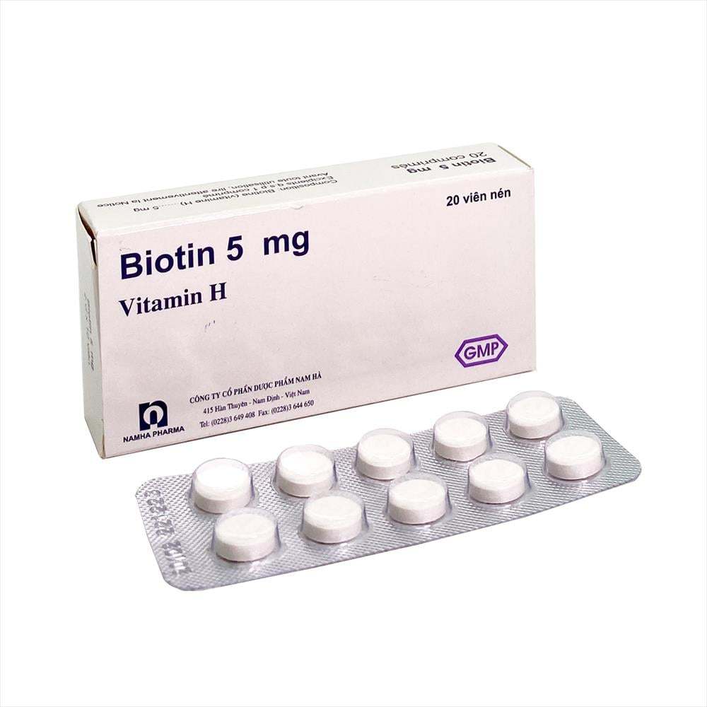 BIOTIN 5MG (VITAMIN H)-HỖ TRỢ TÓC, DA, MÓNG CHẮC KHOẺ - HỘP 20 VIÊN