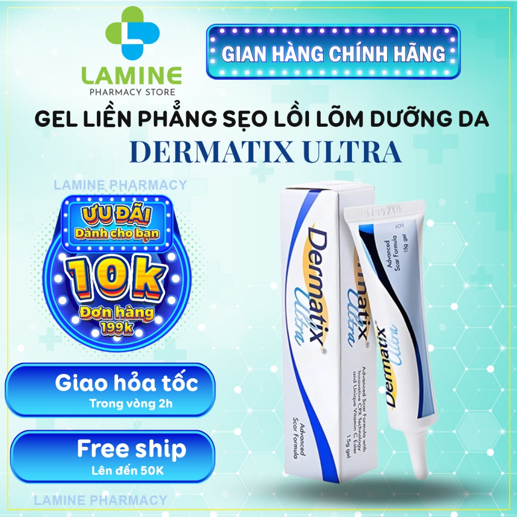 [CHÍNH HÃNG] Gel Sẹo Dermatix Ultra 15g - Dematix Ultra Gel Phục Hồi Da Sẹo, Phẳng Đầy Sẹo Lồi Dưỡng