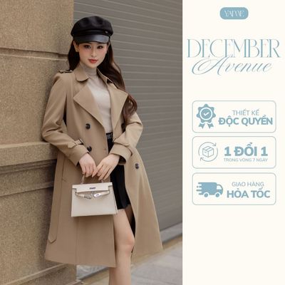 Áo Khoác Trench Coat Nữ Thiết Kế YAME Măng Tô Vải Kaki Nhiều Màu Dày Dặn Kèm Đai Sang Trọng YAK804