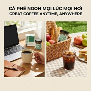 Cà Phê Hòa Tan Đen Insta-Fine 100% Arabica Cầu Đất (Pha Lạnh) – Hương Hoa Trái, Vị Chua Thanh