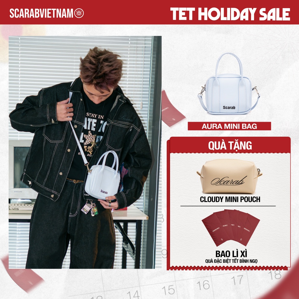 Túi Đeo Chéo Da Simili Nhỏ Gọn Thanh Lịch, Túi Chéo Thời Trang Unisex - Scarab Aura Mini Bag