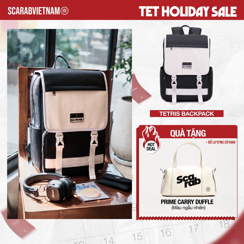 Balo Scarab Tetris Backpack Unisex - Ba lô Đi Học, Đi Làm Vừa Laptop 15.6inch