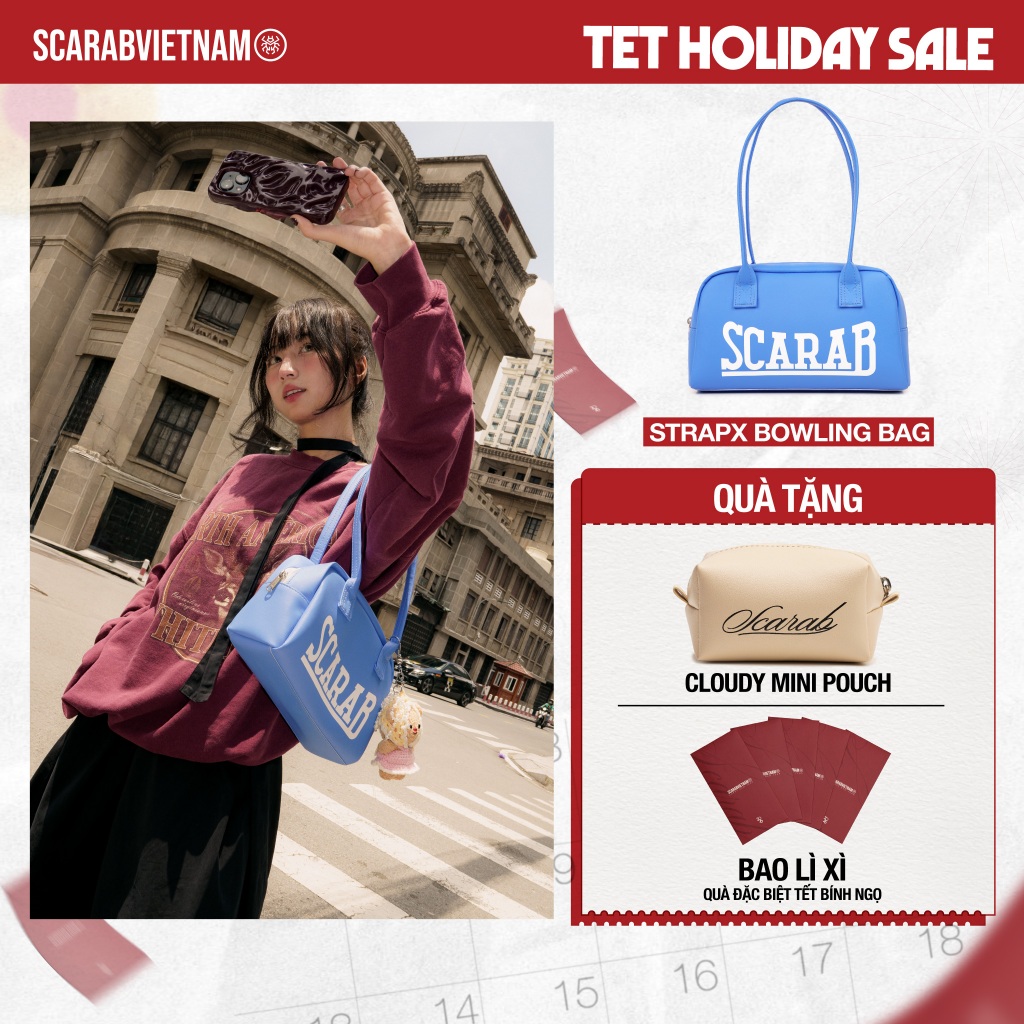 Scarab - Túi đeo vai da simili thời trang StrapX Shoulder Bag