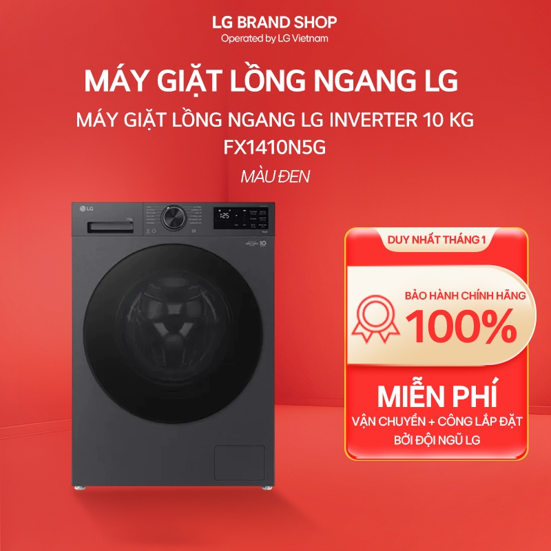Máy giặt lồng ngang LG AI DD Inverter 10 Kg FX1410N5G màu than chì