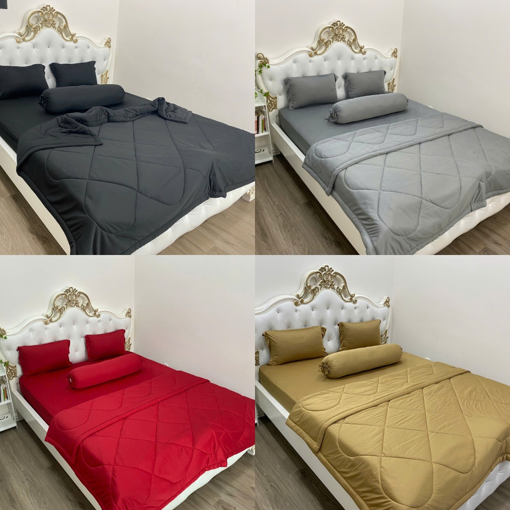{SP3} 16 MÀU -  BỘ GA GỐI MỀN THUN TRƠN  ( 5 MÓN GỒM 1 GA BỌC + 2 VỎ GỐI NẰM+ 1 VỎ GỐI ÔM+ 1 MỀN)